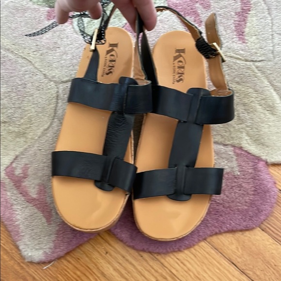 Kork-Ease Shoes - Kork-Ease Black Leather Women's Sandals